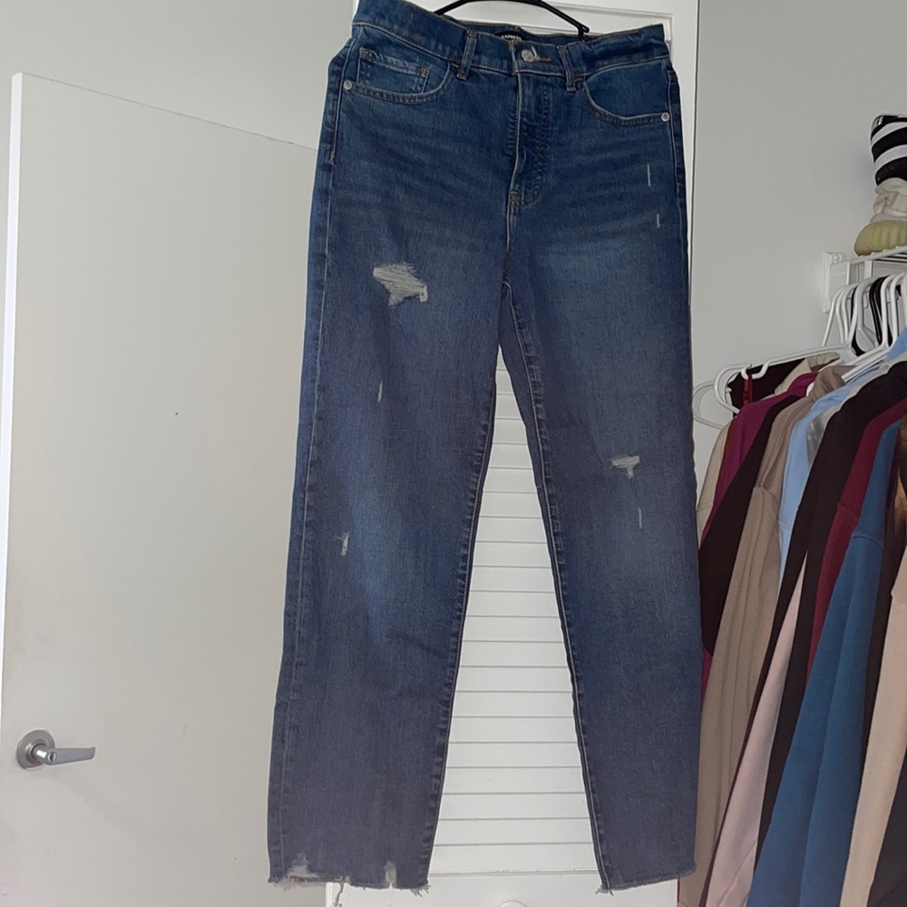 Express - High Rise Straight Jeans